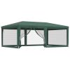 Party Tent with 6 Mesh Sidewalls Green 19.7'x13.1' HDPE