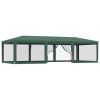 Party Tent with 8 Mesh Sidewalls Green 29.5'x13.1' HDPE