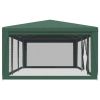 Party Tent with 8 Mesh Sidewalls Green 29.5'x13.1' HDPE