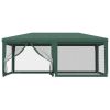 Party Tent with 6 Mesh Sidewalls Green 19.7'x13.1' HDPE