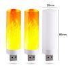 USB Atmosphere Light LED Flame Flashing Candle Lights Book Lamp for Power Bank Camping Lighting Cigarette Lighter Effect Light