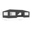 Professional Party Tent with Side Walls 13.1'x29.5' Anthracite 0.3 oz/ft¬≤