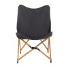 2pcs Folding Outdoor Camping Chair, Portable Stool for Fishing Picnic BBQ, Ultra Light Aluminum Frame with Wood Grain Accent, Black