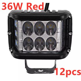 Motorcycle side flash 36W work light (Option: 36W Red 12pcs)