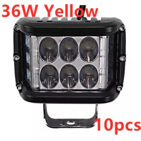 Motorcycle side flash 36W work light (Option: 36W Yellow 10pcs)