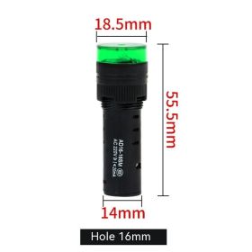 Flashing Sound And Light Buzzer (Option: 16mm Green AC220V-Passive Type-Intermittent Sound)