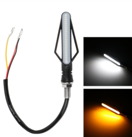 Fire arrow motorcycle turn signal running water brake light (Option: White yellow)