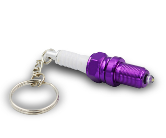 LED light spark plug keychain (Option: Violet)