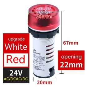 Flashing Sound And Light Buzzer (Option: Upgrade White Red ACDC24V-ACDC Universal-Intermittent Sound)