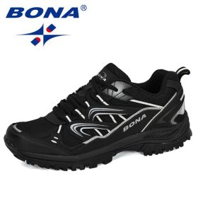 BONA 2022 New Designers Popular Sneakers Hiking Shoes Men Outdoor Trekking Shoes Man Tourism Camping Sports Hunting Shoes Trendy (Color: Charcoal grey S gray, size: 10.5)