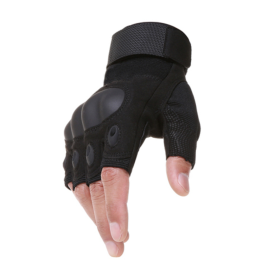 Tactical Hard Knuckle Fingerless Gloves For Hunting Shooting Airsoft Paintball (Color: Black, size: M)