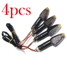 Motorcycle Turn Signal Assembly Modified Led Lighting Turn Signal Light Accessories (Option: Blackened shell yellow light-4PCS)