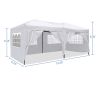 10 x 20 ft Heavy Duty Awning Canopy Pop Up Gazebo Marquee Party Wedding Event Tent with 6 Removable Sidewalls & Carry Bag