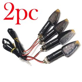 Motorcycle Turn Signal Assembly Modified Led Lighting Turn Signal Light Accessories (Option: Blackened shell yellow light-2PCS)